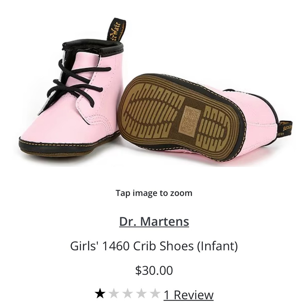 Dr. Martens Light Pink Infant Crib Shoes